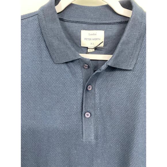 London Peter Werth No.1 Mens Navy Short Sleeve Polo Shirt NEW Large - Picture 4 of 10